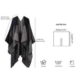 Alexvyan Checked Acrylic Asymmetric Open Front Longline Shrug image 5