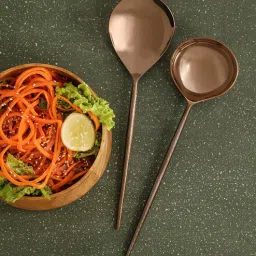 ellementry Norah Rose Brown Stainless Steel (Set of 2) Serving Spoon-picture-24