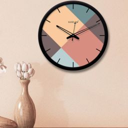random Classic Plastic Round Wall Clock In Black-picture-24