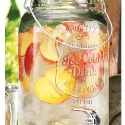 dulariya Glass Beverage And Juice Dispenser With Attached Silver Tap 3500 ML Bottom Loading Water Dispenser image 5