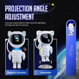 aubade Astronaut Galaxy Projector Night Light – 360° Rotating Nebula Star Projector Table Lamp image 5