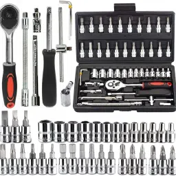 46 In 1 Pcs Tool Kit & Screwdriver and Socket Set,Hand Tool Kit Socket Set-26
