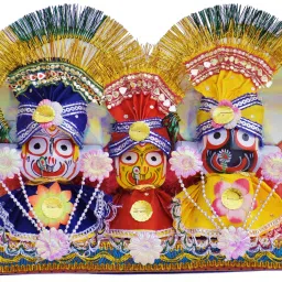 Shree Jagannath,Balabhadra,Maa Subhadra Idol of 4 inch With Singara Vesa ,Dress Including for Gifiting,Home Decor ,Pooja Room, Decorative Showpiece - 10 cm-image-4