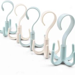 360 Degree Rotating Tie And Belt Hanger Scarf Tie Rack Holder Hook Plastic Tie Pack of 5 Hangers For Tie-18
