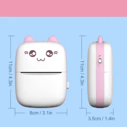 IMMUTABLE Mini Printer, Fast Paper Output Self-Adhesive for3 ROOL (Pink)WDQ14 Multi-function Monochrome Label Printer-30