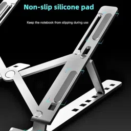 AMEXTRON 7 Angles Tabletop Riser Adjustable, Foldable, Portable Desktop Tablet Stand Compatible with All Other Notebook Metal Laptop Stand image 2