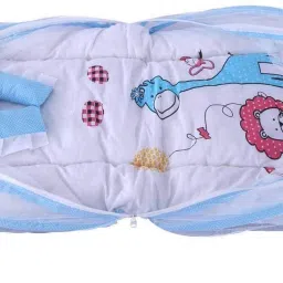 fareto Baby Folding Cotton Digital Print Mattress with Mosquito Net 0-6 Months standard crib image 2
