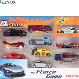 Die Cast Metal Car Set of 10 for Kids Assorted Design & Multi Color-image-55