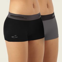 freecultr Pack of 2 Women Boy Short Black, Grey Panty-picture-39