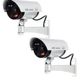 SUKHAD Realistic Look Dummy Security CCTV Bullet Camera with LED Light Indication(Pack Of 2 ) Security Camera image 2