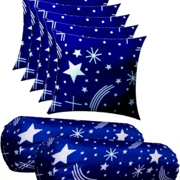 5 Cushion And 2 Microfibre Abstract Bolster Pack of 7-image-96