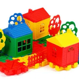 DIY Jumbo Size House Building Block Toy for Kids with Trees and Window-10