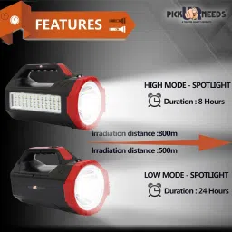 pick ur needs Bright Led Torch Light Laser Long Range High Power Search Light Kisan Rechargeable with 36 LED Side Emergency Light Torch image 4