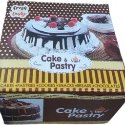 Corrugated Cardboard Cake Box Brown Printed Cake Box 8X8X5.5 inch Cakes, Pastry Packaging Box-43