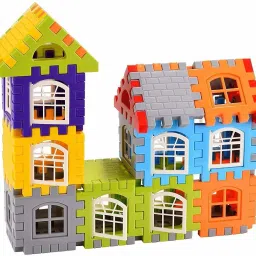 hrk Building Blocks for Kids with Wheel Puzzles Learning Activity Game for Kids Toys House Building Blocks with Attractive Windows and Smooth Rounded Edges - Building Blocks for Kids (Multicolor) image 3