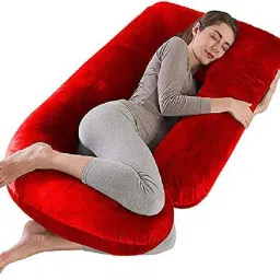 ultra soft j shaped pillow Polyester Fibre, Microfibre Solid Pregnancy Pillow Pack of 1-image-80