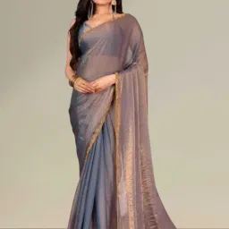 Solid/Plain Bollywood Chiffon Saree-image-0