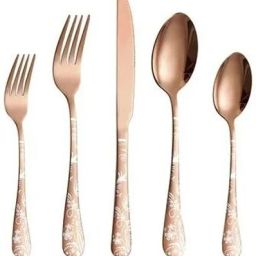 Premium Rose Gold Stainless Steel Spoon Set for Elegant Dining – Set of 1 (5Pcs) Stainless Steel Cutlery Set-image-67
