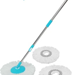 Spin Mop Stick with 3 Microfiber Refill Mop Head and Rod-image-76
