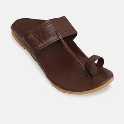 PANAHI Men Brown Genuine Leather Comfort Sandals-picture-13