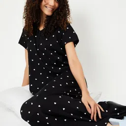max Women Conversational Printed Pure Cotton Maxi Nightdress-picture-9
