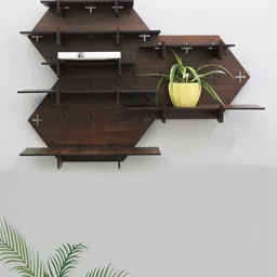 RANDOM Brown MDF Basic Wall Shelf-53