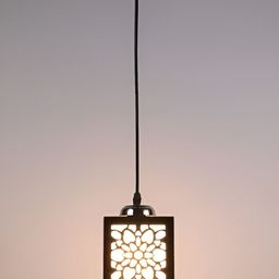 Whiteray Brown & White Wooden Square Quirky Ceiling Lamp-33
