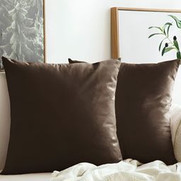 Aurave Brown 2 Pcs Square Cushion Covers-image-34