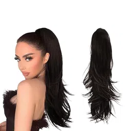 CRIBE Wavy Hair Ribbon Ponytail Hair Extension - Brown-image-47