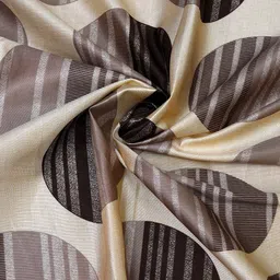 Cortina Brown & Cream-Coloured Set of 2 Fancy Window Curtain image 3