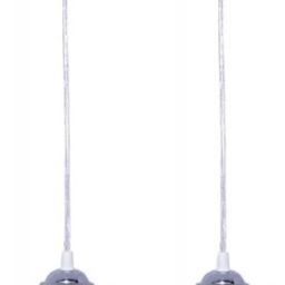 Whiteray White PVC Glass Hanging Pendent light Bulb Not Incl. (Pack of 2) Pendants Ceiling Lamp-image-2