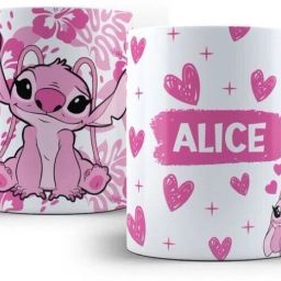 Custom Name Pink Stitch Printed Ceramic – 330 ml | Cute Cartoon Design Ceramic Coffee Mug-image-98