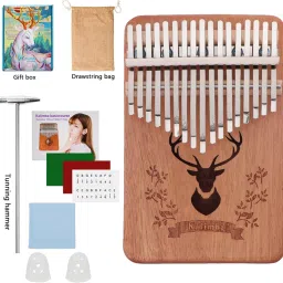Kalimba Thumb Piano 17 Keys with Tune Hammer and Study Instruction, Portable Kalimba 17 Keys Thumb Piano with Accessories Musical Instrument Finger Piano with Tuning Hammer, Gift for Beginners & Professionals-image-1