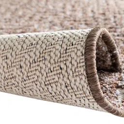 OBSESSIONS Brown & White Patterned Polypropylene Carpet image 5