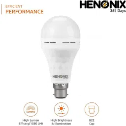 henonix Rechargeable LED, High Brightness, 12W Power Backup for Home/Office Use 2 hrs Bulb Emergency Light image 5