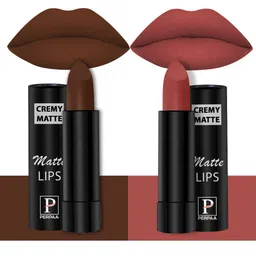 PERPAA Set of 2 Creamy Matte Bullet Lipstick 3.5g Each - Cocoa Brown 67 & Rust Orange 73-image-83