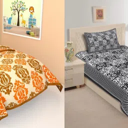 140 TC Cotton Single Jaipuri Prints Flat Bedsheet-image-95