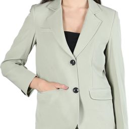 Women Solid Single Breasted Casual Blazer-image-36