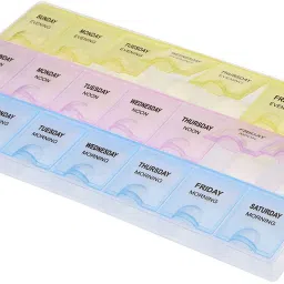 21 DAYS 21 Slot 7 Day/One Weekly Portable Tablet Pill Box Pill Box-9