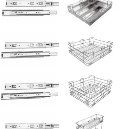 4 Piece17X20X4Sheet Cutlery17X20X6Plain Basket17X20X8Thali Basket 6X20X17Pullout Stainless Steel Kitchen Trolley-25