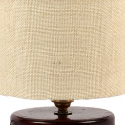 Devansh White & Brown Wood Base Jute Table Lamps with Shade image 4