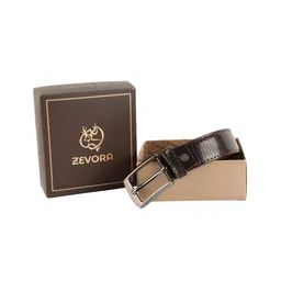 ZEVORA Men Brown Textured Belts-image-72