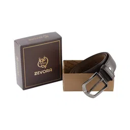 ZEVORA Men Brown Textured Belts-image-10