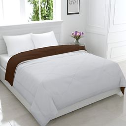 RF RELAXFEEL Brown & Grey Geometric Heavy Winter 233 GSM Single Bed Quilt-picture-3
