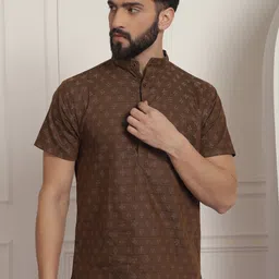 Enchanted Drapes Geometric Printed Cotton Straight Kurta-39