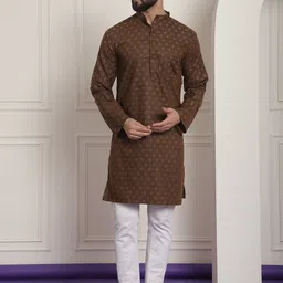Enchanted Drapes Geometric Printed Cotton Straight Kurta-56