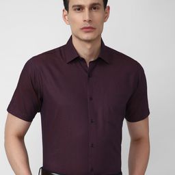 Van Heusen Men Brown Short Sleeves Spread Collar Formal Shirt-image-44