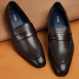 CODE by Lifestyle Men Textured Formal Loafers-image-2