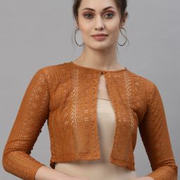 Style Quotient Women Tan Brown Button Shrug-42