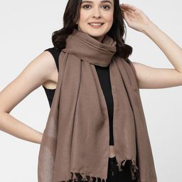 Arrabi Women Tasseled Cotton Stole-15